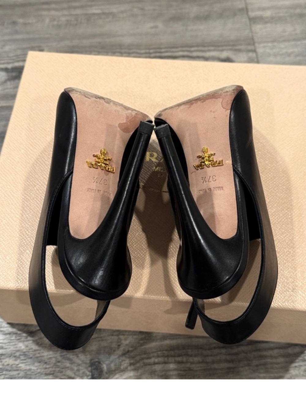 Prada Black Leather Pointed Toe Ankle Booties - Picture 11 of 15